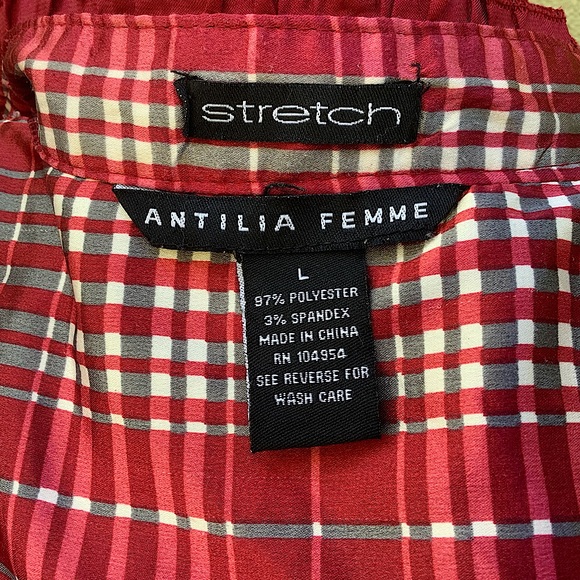 Antilia Femme Button Up Puff Sleeve Top, Large - Picture 6 of 6